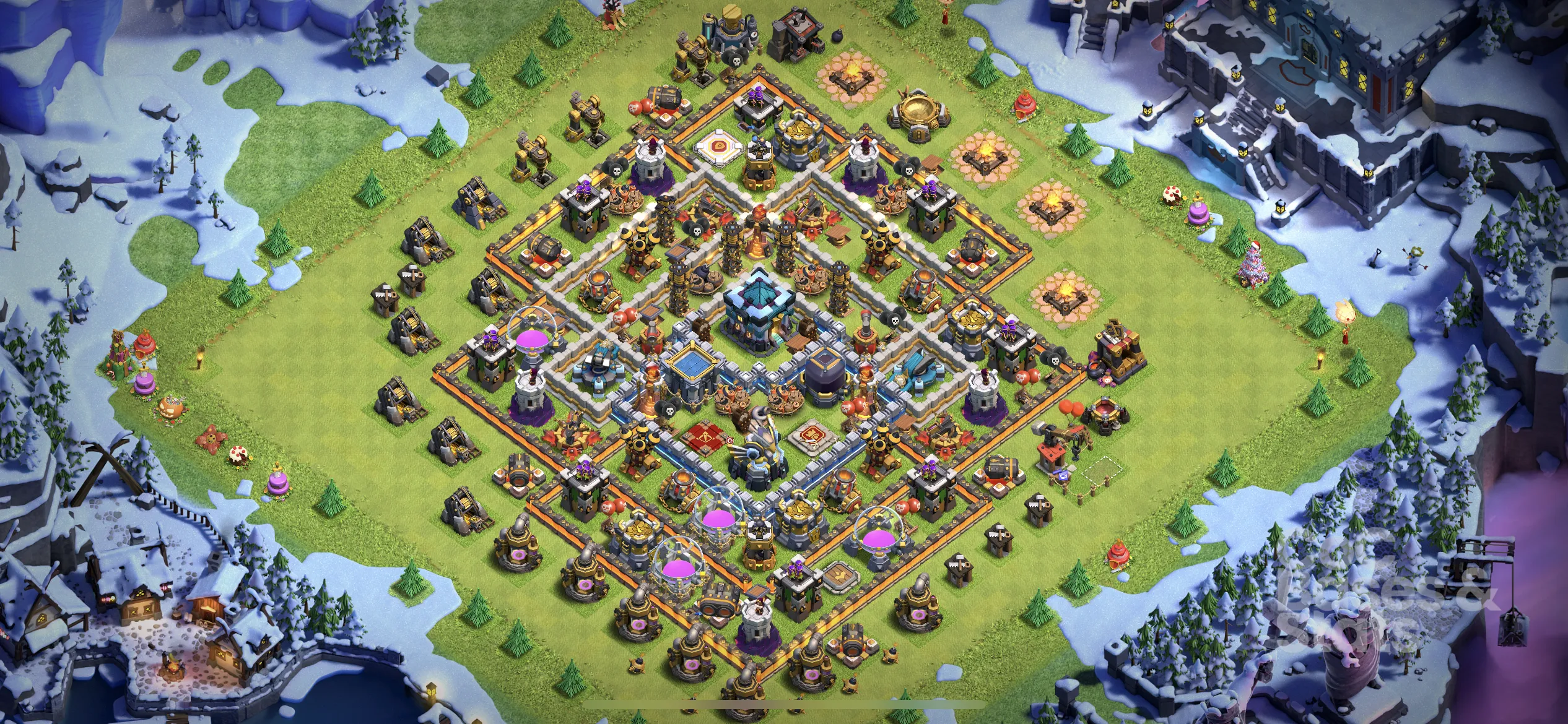 Village layout for Town Hall 13