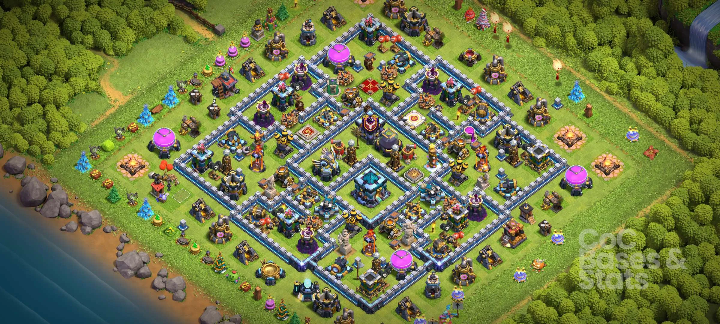 Village layout for Town Hall 13