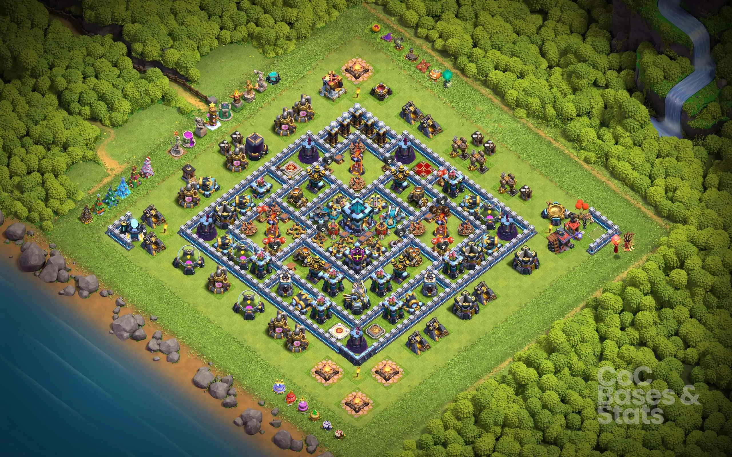 Village layout for Town Hall 13