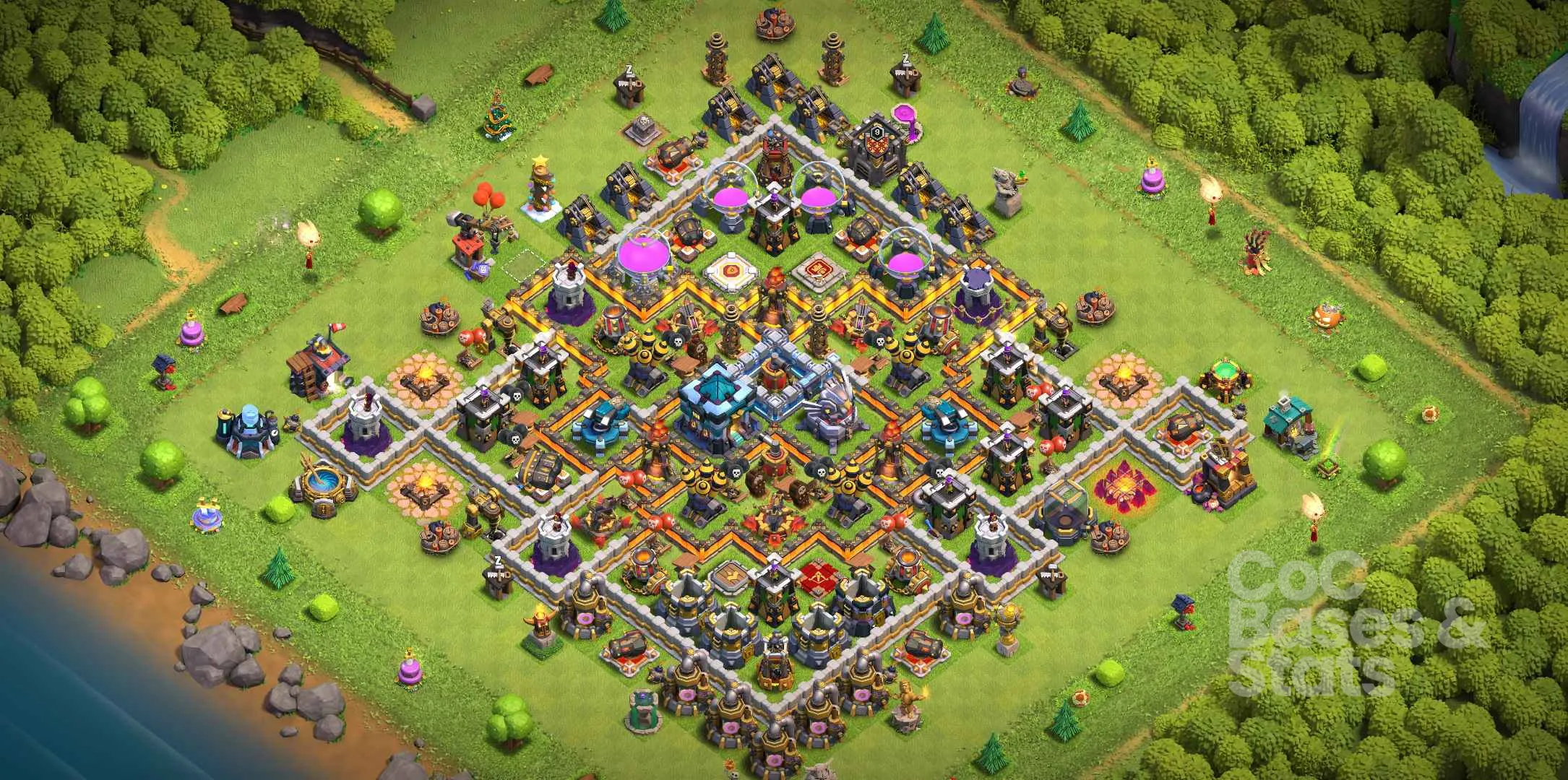 Village layout for Town Hall 13