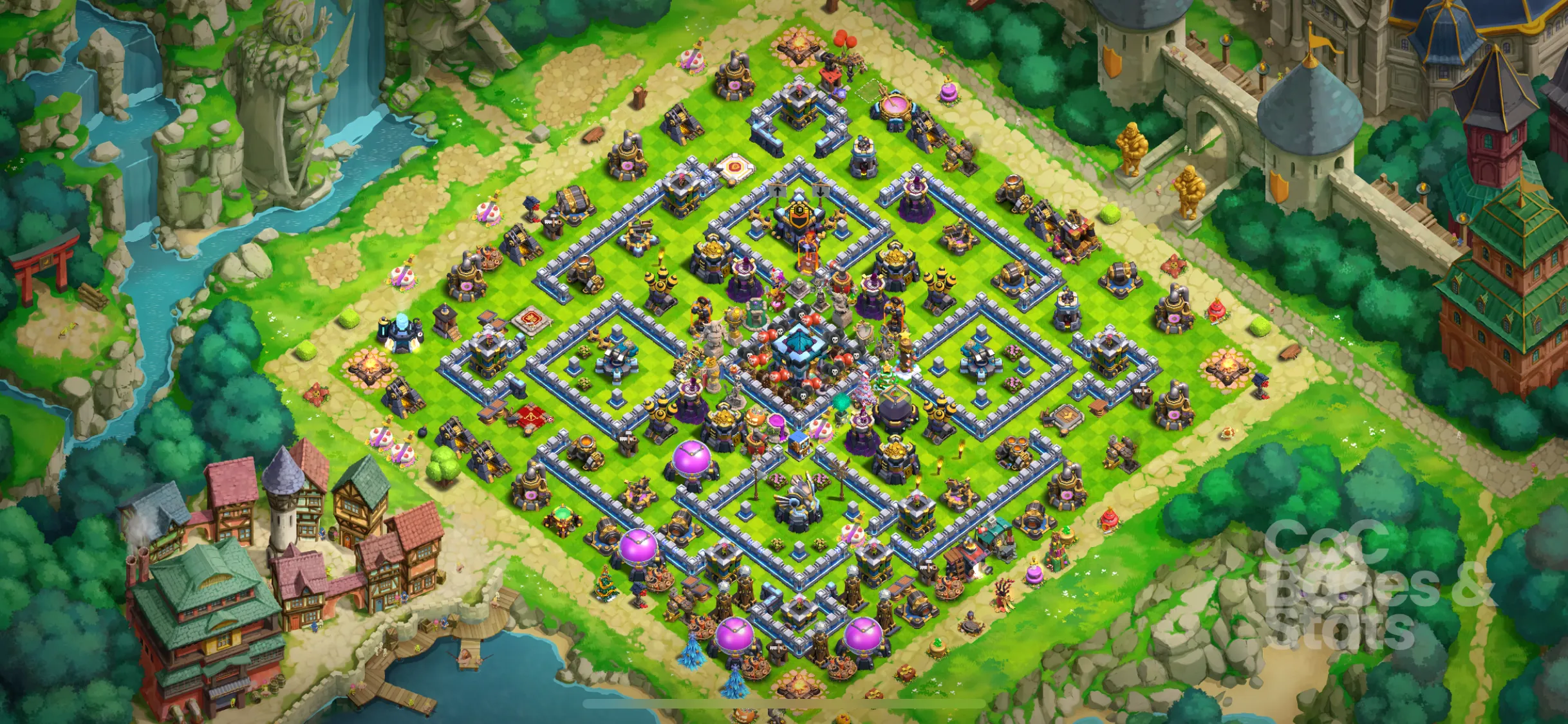 Village layout for Town Hall 13
