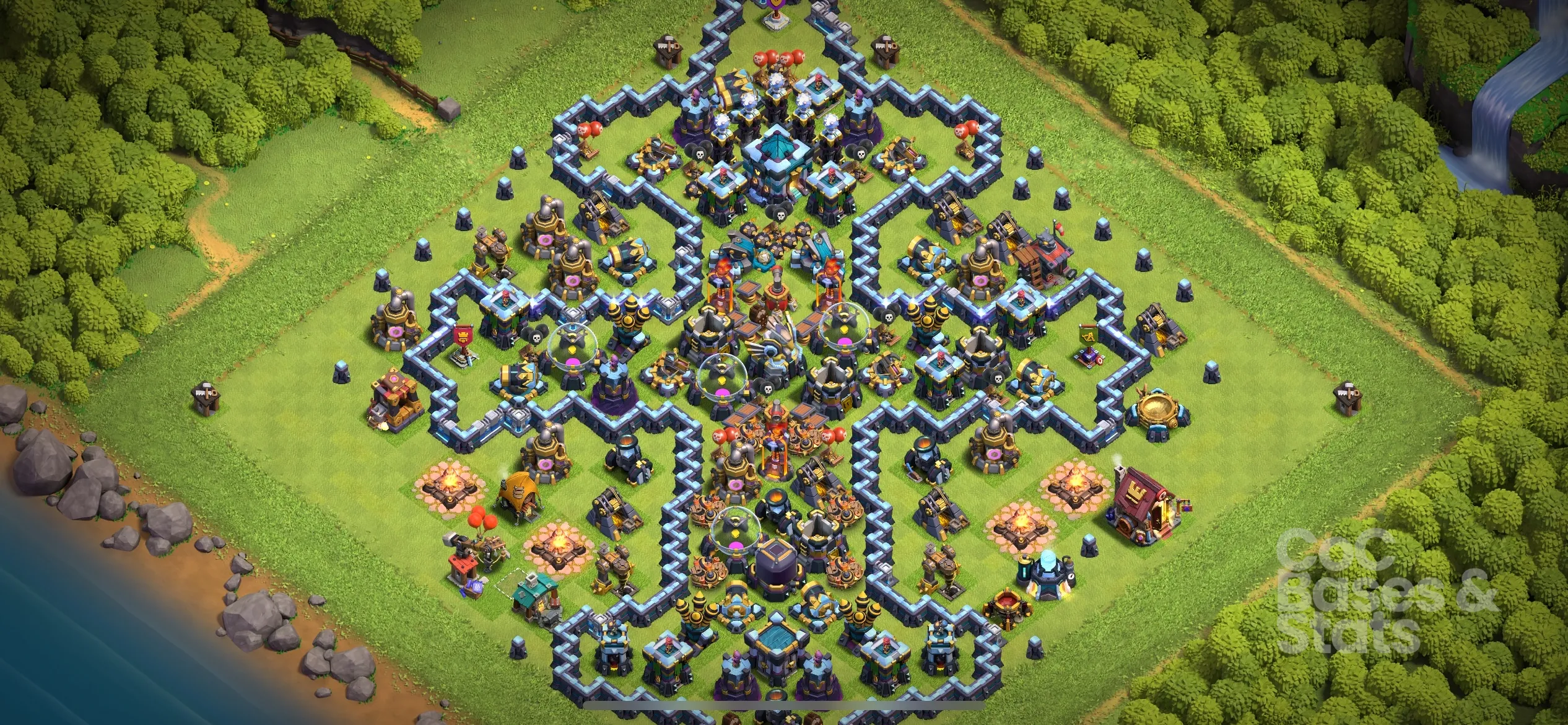 Village layout for Town Hall 13