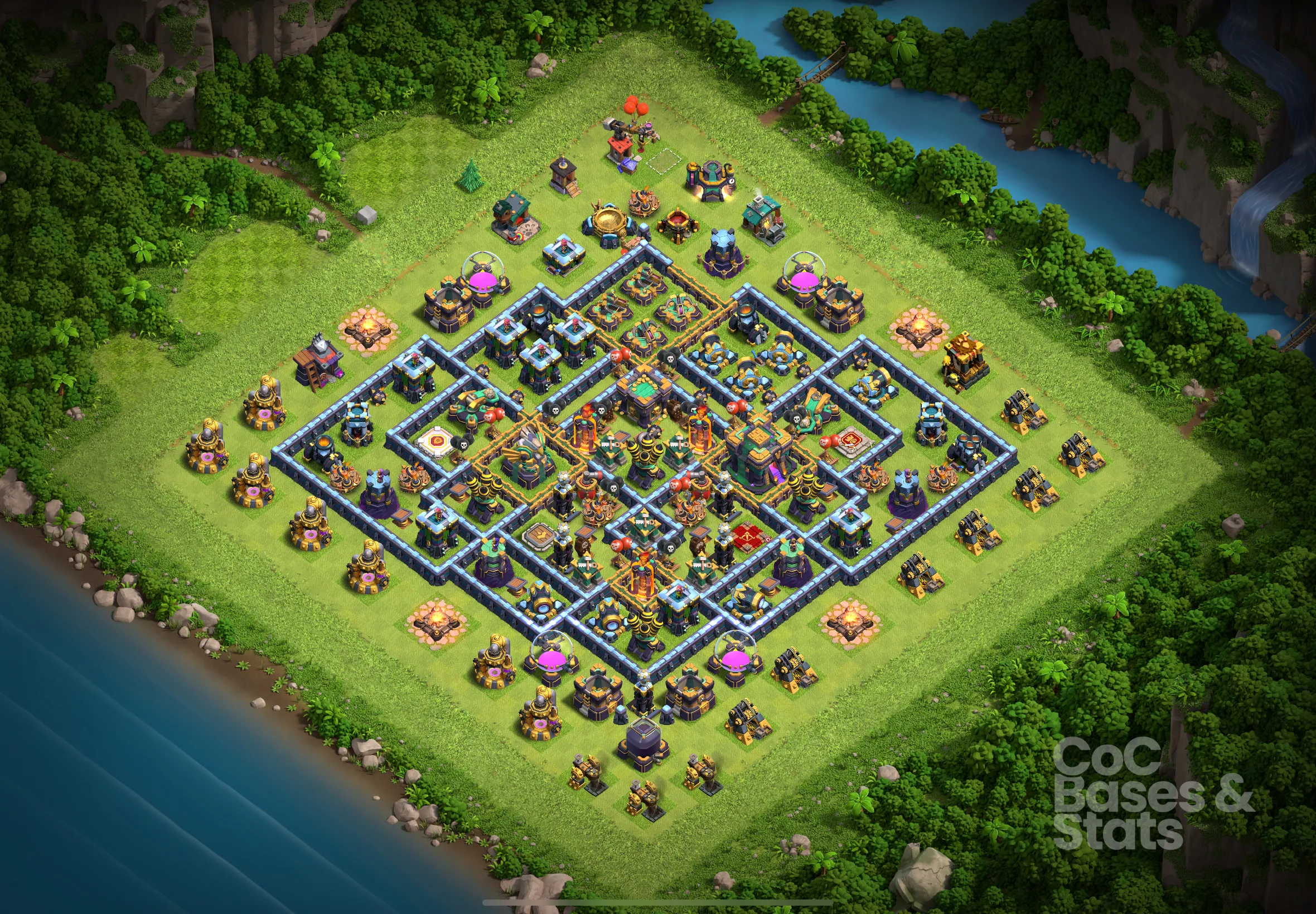 Village layout for Town Hall 14