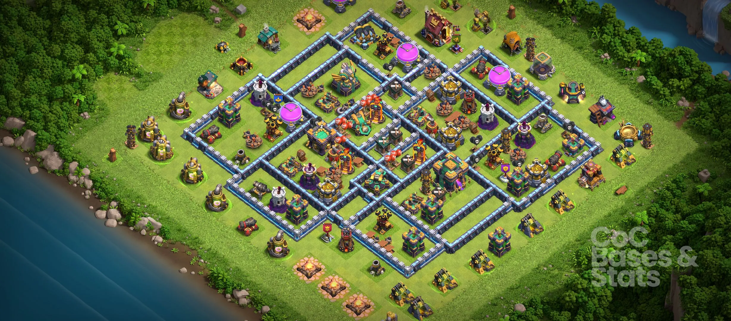 Village layout for Town Hall 14