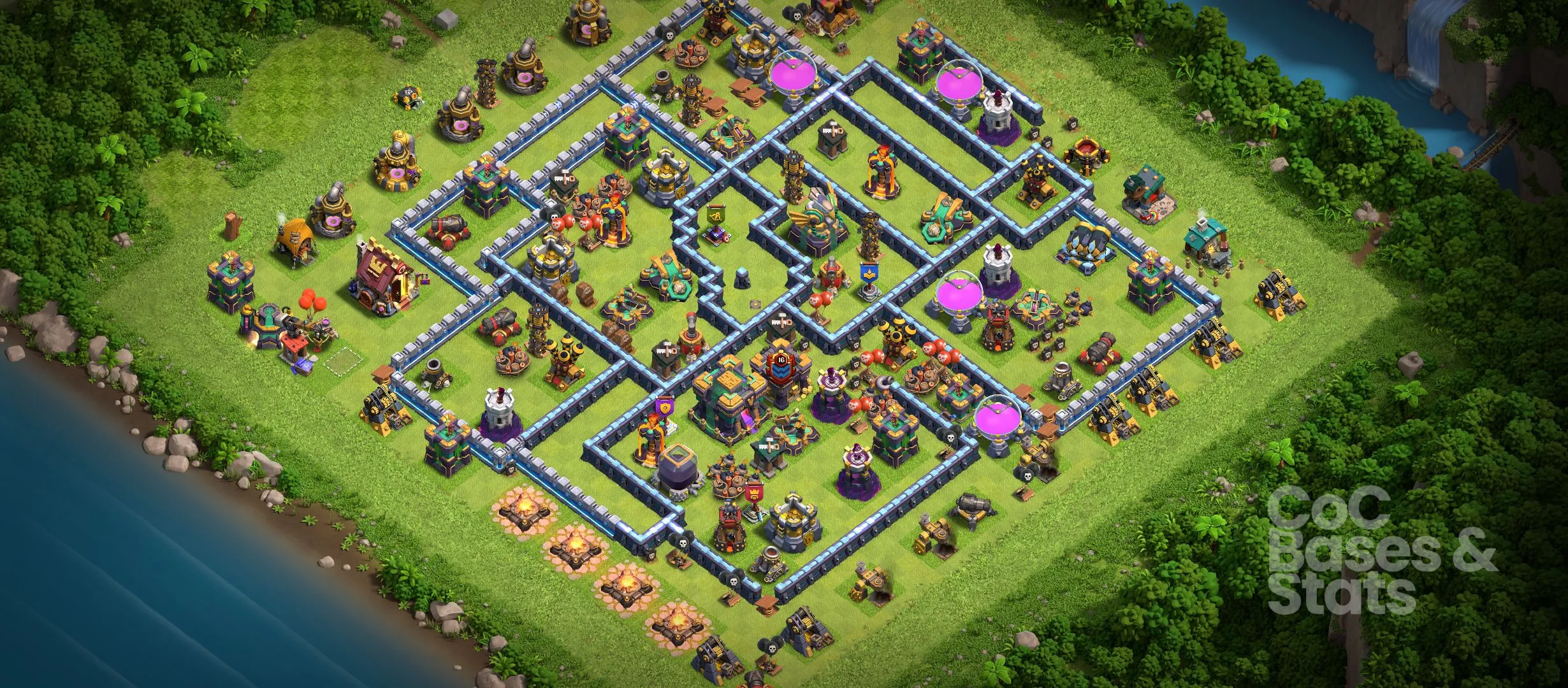 Village layout for Town Hall 14