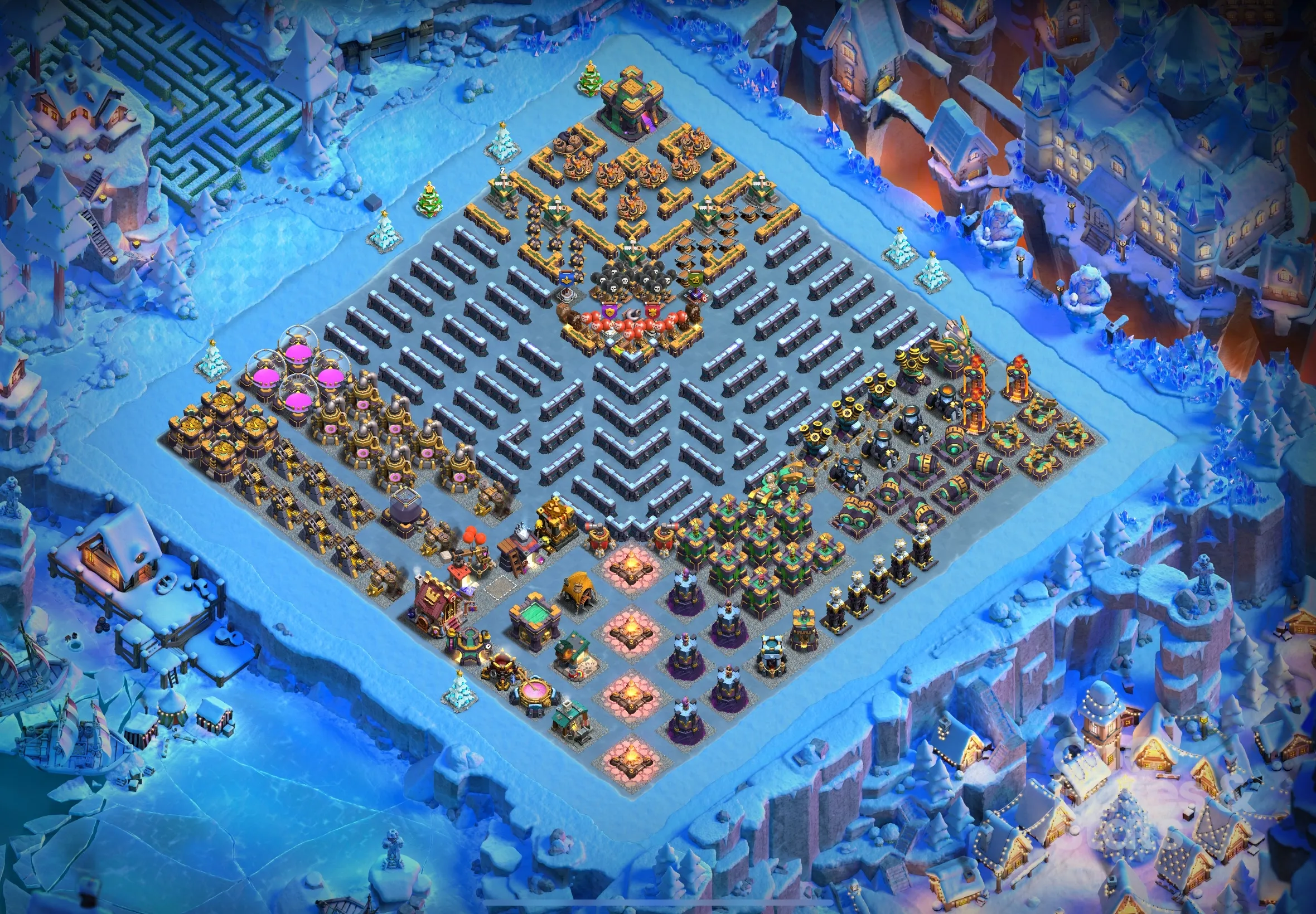 Village layout for Town Hall 14