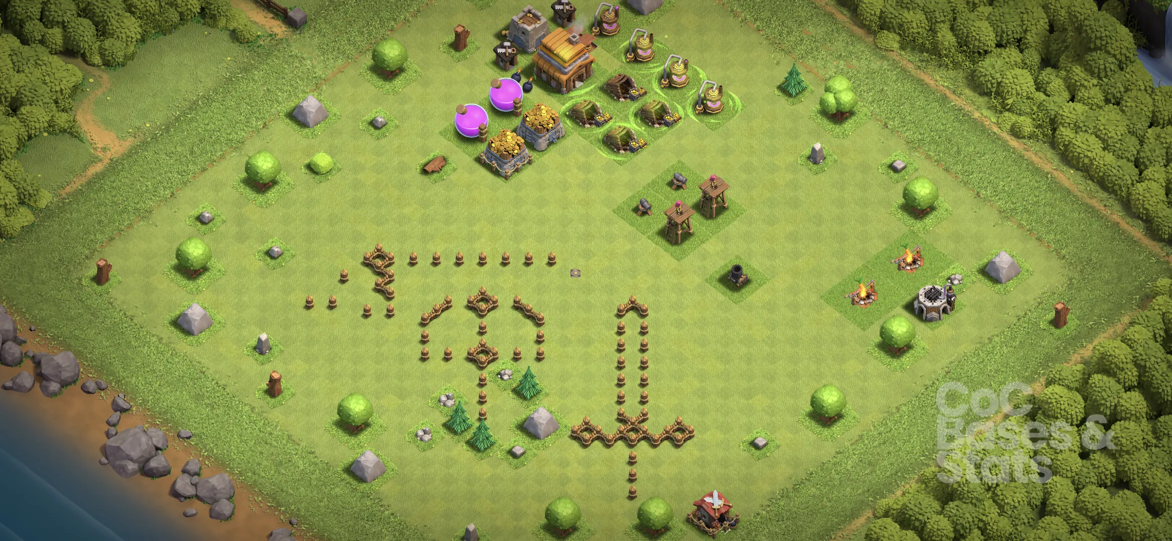Village layout for Town Hall 4