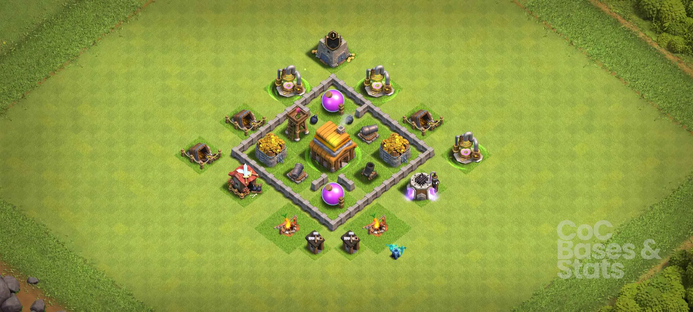 Village layout for Town Hall 4