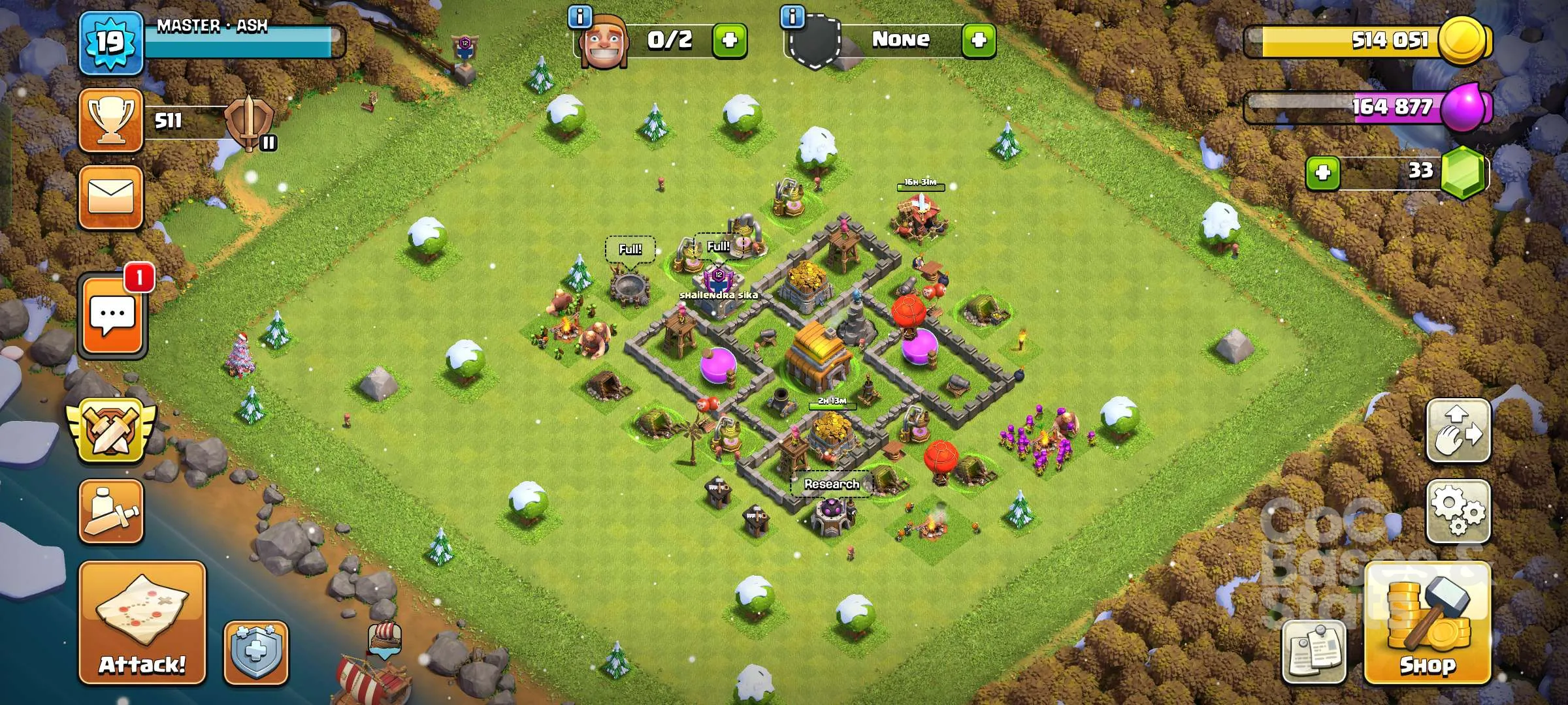 Village layout for Town Hall 5