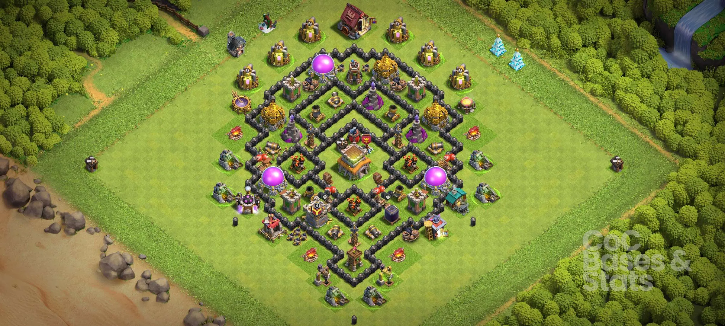Village layout for Town Hall 8